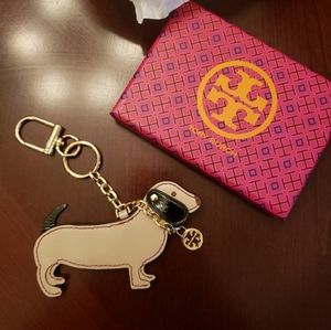New Tory Burch Dachshund Charm Key Chain